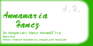 annamaria hancz business card